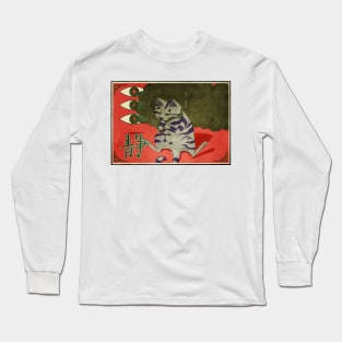 Monmon smoking japan cat Long Sleeve T-Shirt